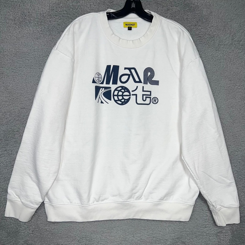 Chinatown Market Sweater Men's 2XL XXL White Basketball Abstract Logo Pullover